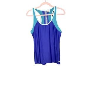 Avia Retro Inspired Tank Top Women's Size Large Sheer Part of Back 80s Look